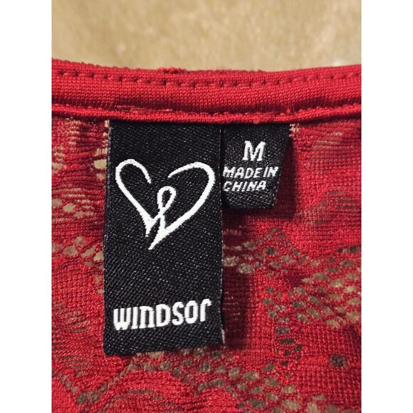 Y2K Lace Cropped Open Top Bolero Blouse Ruffle M Red Hell Bunny Killstar Burlesk - Picture 5 of 10